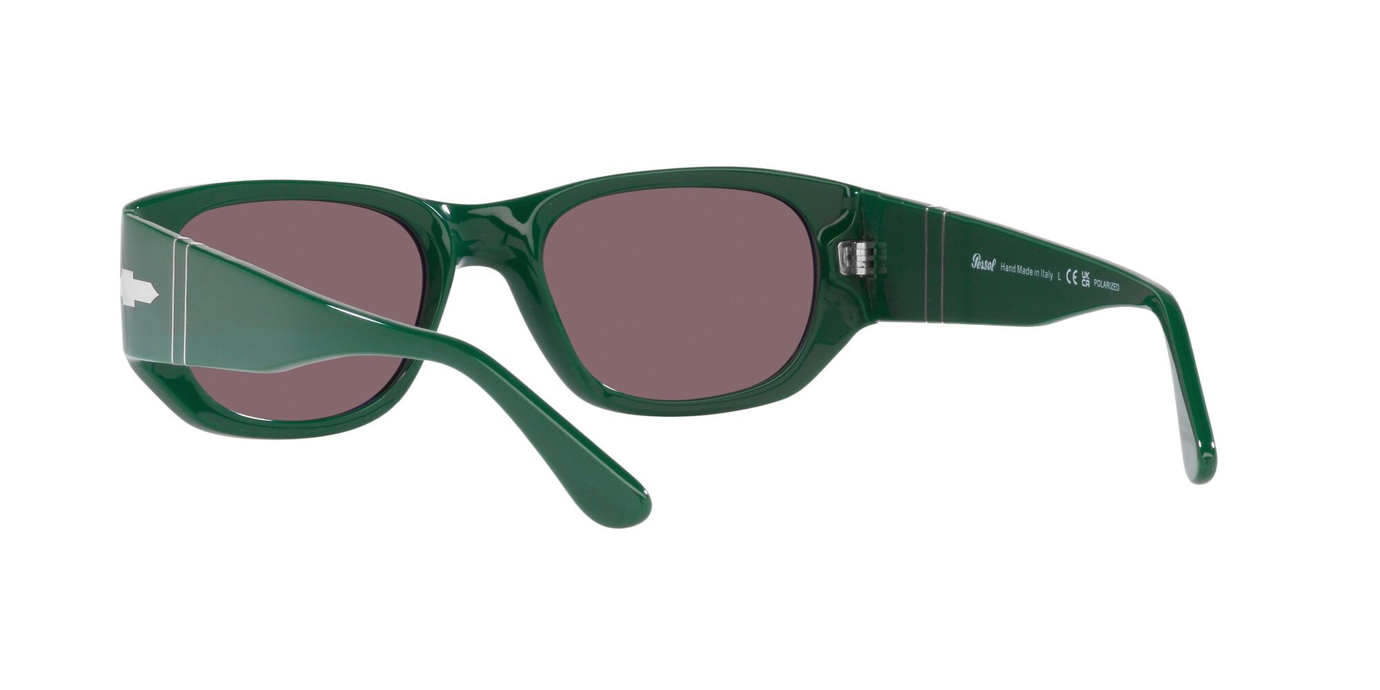 Occhiali da sole Persol PO 3307S (1171AF) colore verde forma quadrato lenti polarizzata nero