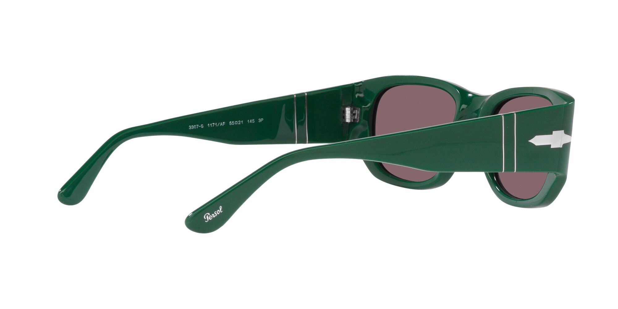 Occhiali da sole Persol PO 3307S (1171AF) colore verde forma quadrato lenti polarizzata nero