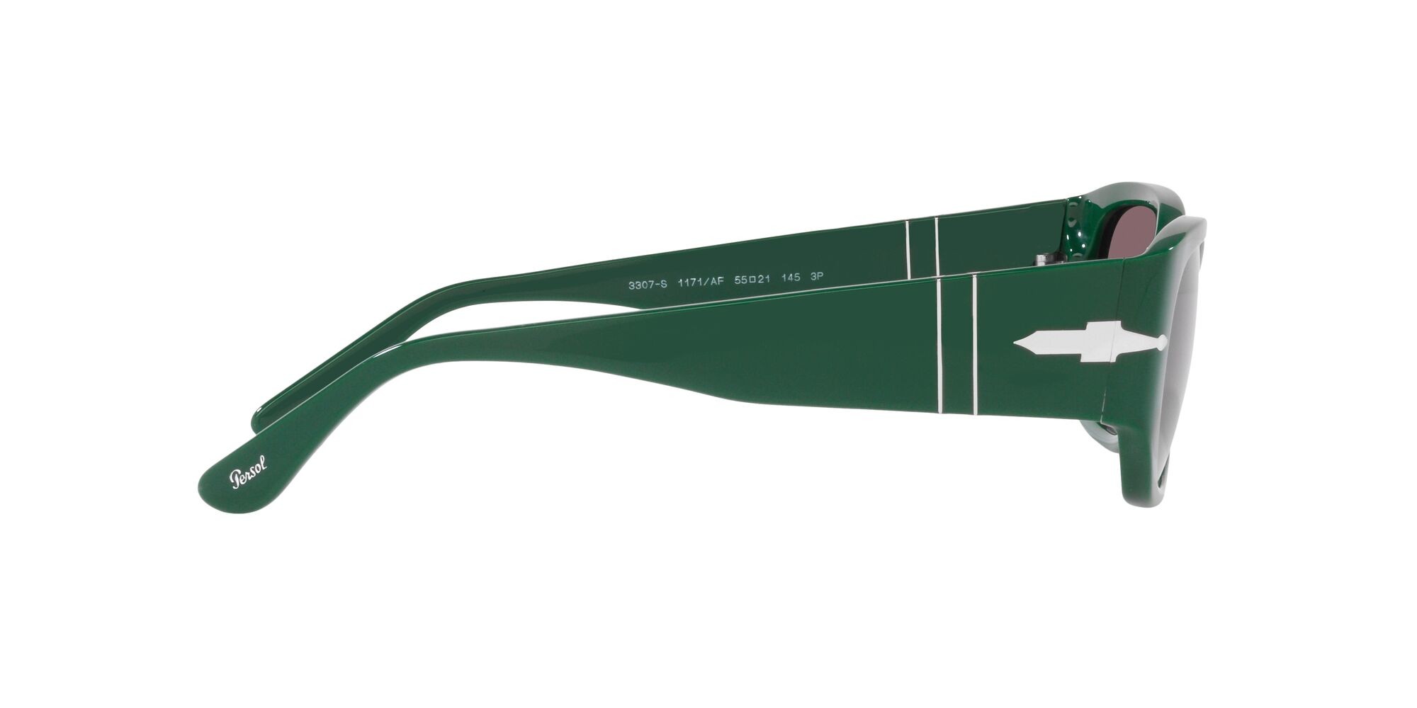 Occhiali da sole Persol PO 3307S (1171AF) colore verde forma quadrato lenti polarizzata nero