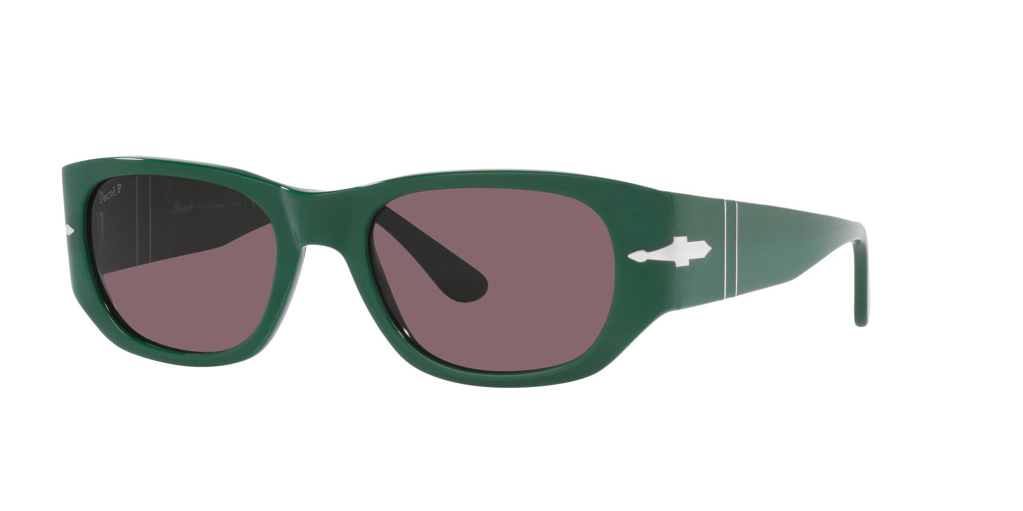 Occhiali da sole Persol PO 3307S (1171AF) colore verde forma quadrato lenti polarizzata nero