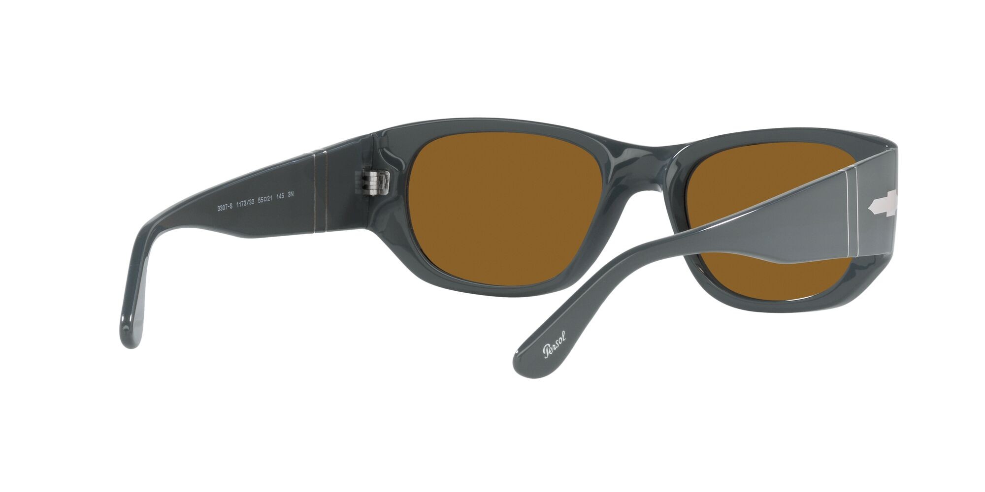 Occhiali da sole Persol PO 3307S (117333) colore grigio forma quadrato lenti marrone
