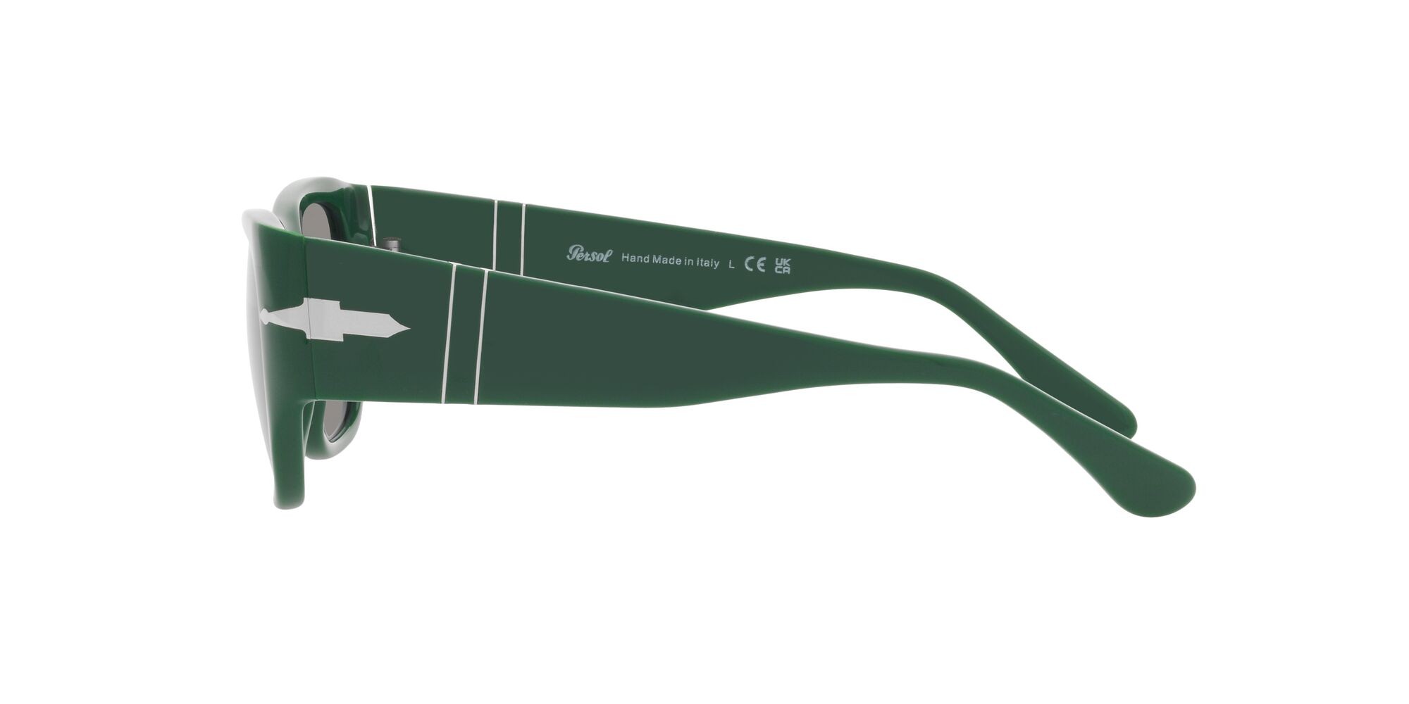 Occhiali da sole Persol PO 3308S (1171R5) colore verde forma quadrato lenti grigio
