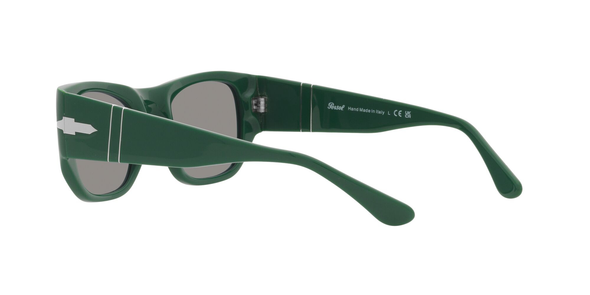 Occhiali da sole Persol PO 3308S (1171R5) colore verde forma quadrato lenti grigio