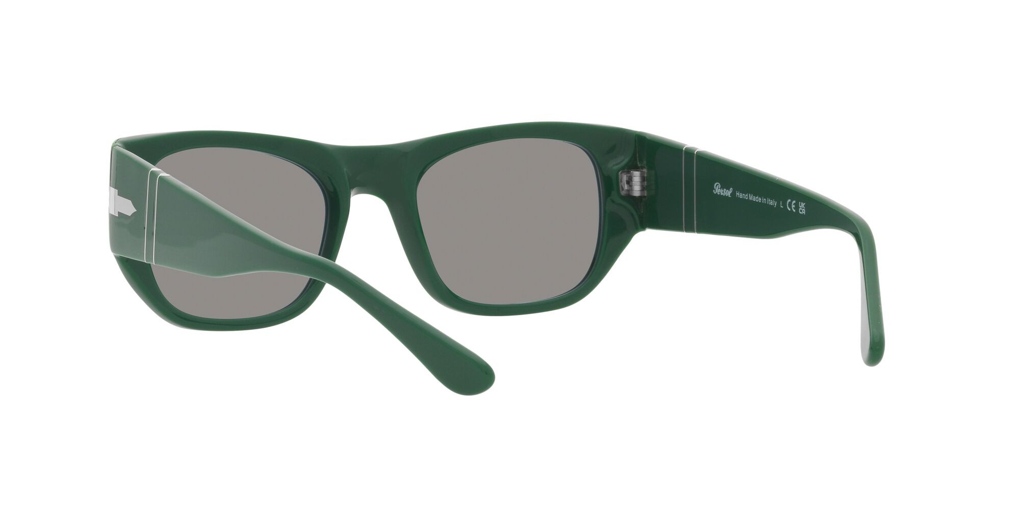 Occhiali da sole Persol PO 3308S (1171R5) colore verde forma quadrato lenti grigio
