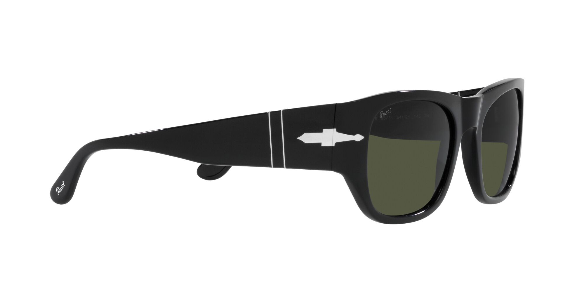Occhiali da sole Persol PO 3308S (95/31) colore nero forma quadrato lenti verde