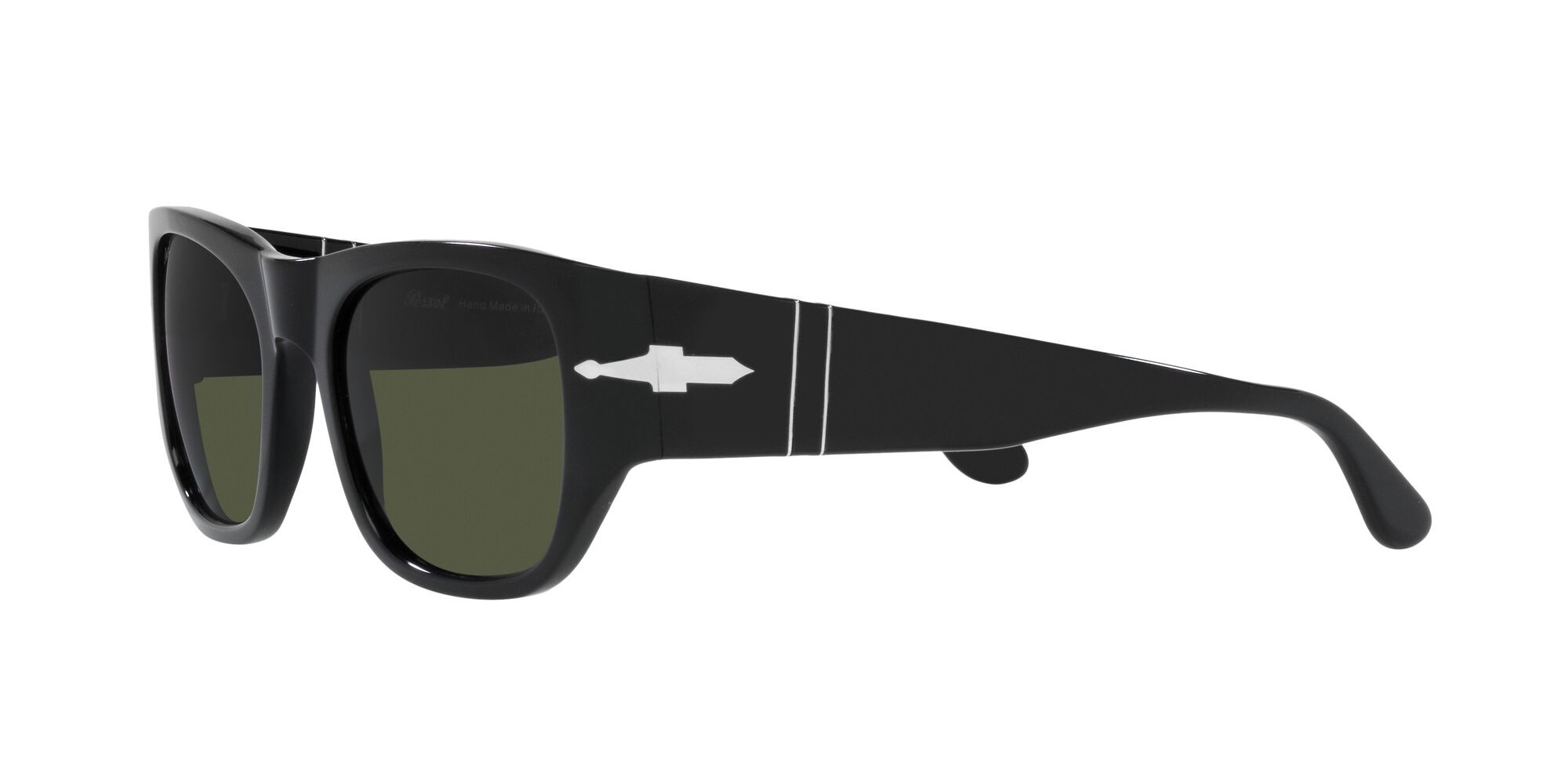 Occhiali da sole Persol PO 3308S (95/31) colore nero forma quadrato lenti verde