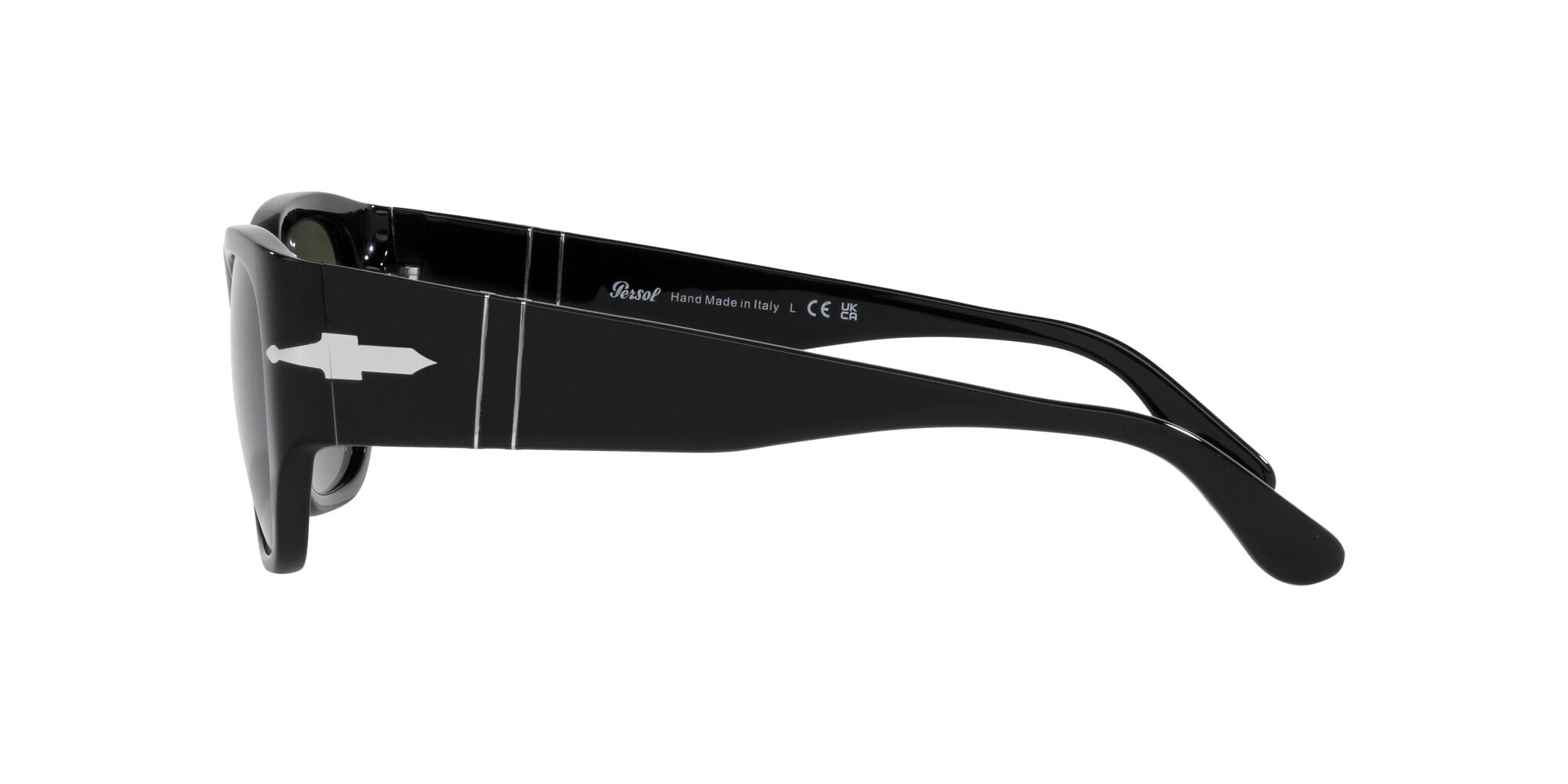 Occhiali da sole Persol PO 3308S (95/31) colore nero forma quadrato lenti verde