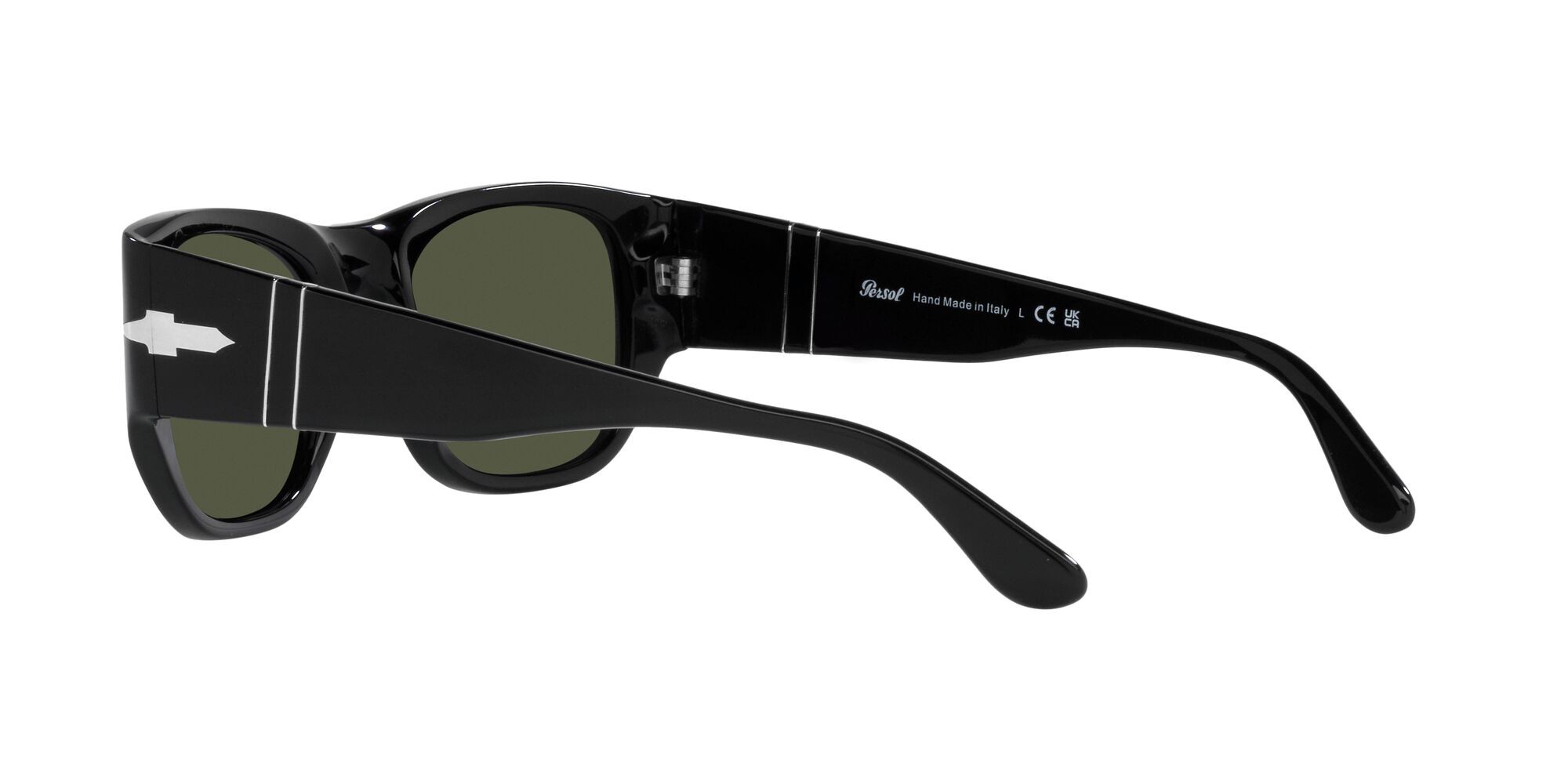 Occhiali da sole Persol PO 3308S (95/31) colore nero forma quadrato lenti verde