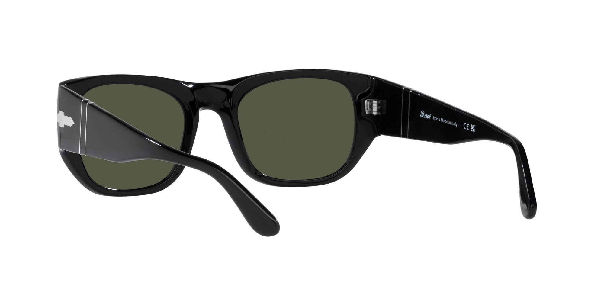 Occhiali da sole Persol PO 3308S (95/31) colore nero forma quadrato lenti verde