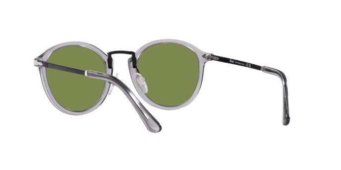 Occhiali da sole Persol PO 3309S (309/4E) colore grigio trasparente forma pantos lenti verde