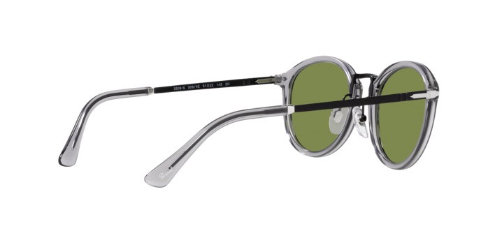 Occhiali da sole Persol PO 3309S (309/4E) colore grigio trasparente forma pantos lenti verde