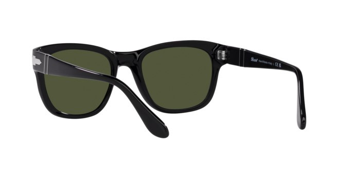 Occhiali da sole Persol PO 3313S (95/31) colore nero forma quadrato lenti verde