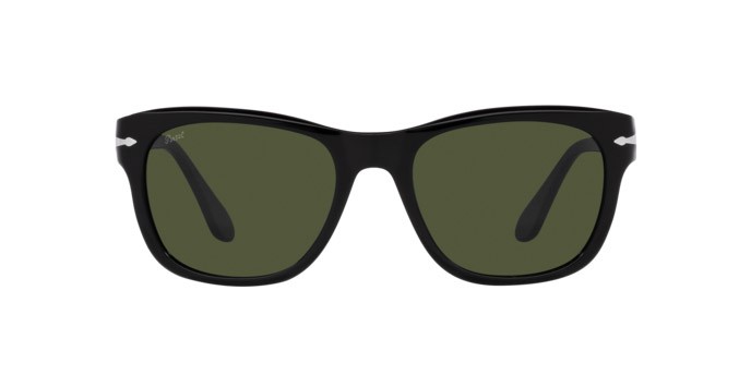 Occhiali da sole Persol PO 3313S (95/31) colore nero forma quadrato lenti verde