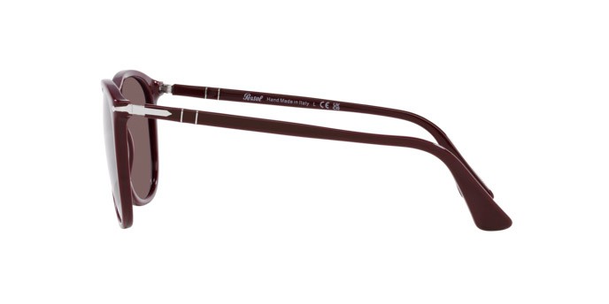 Occhiali da sole Persol PO 3314S (118753) colore vinaccia scuro tinta unita forma quadrato lenti viola