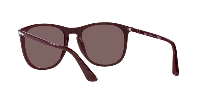 Occhiali da sole Persol PO 3314S (118753) colore vinaccia scuro tinta unita forma quadrato lenti viola