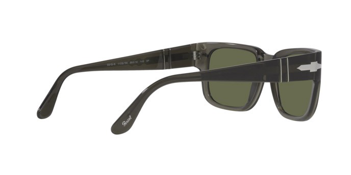Occhiali da sole Persol PO 3315S (110358) colore transparent taupe gray forma rettangolare lenti polar verde