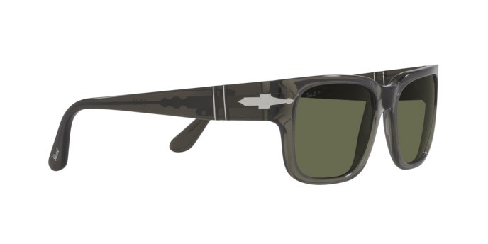 Occhiali da sole Persol PO 3315S (110358) colore transparent taupe gray forma rettangolare lenti polar verde