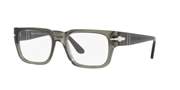 Eyeglasses Persol PO 3315V (1103) color transparent taupe gray shape rectangle lenses lente demo