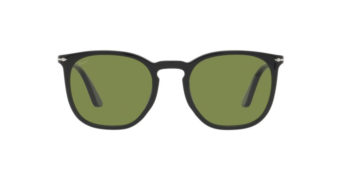Occhiali da sole Persol PO 3316S (11884E) colore verde scuro opaco forma rettangolare lenti verde