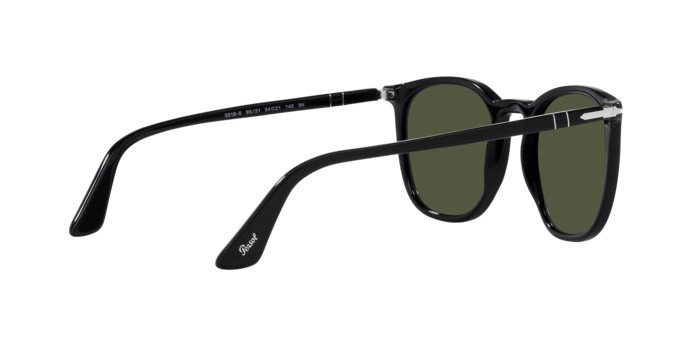 Occhiali da sole Persol PO 3316S (95/31) colore nero forma rettangolare lenti verde