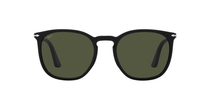 Occhiali da sole Persol PO 3316S (95/31) colore nero forma rettangolare lenti verde