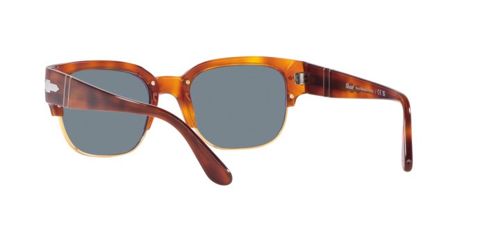 Sunglasses Persol Tom PO 3319S (96/56) color terra di siena shape square lenses azzurro