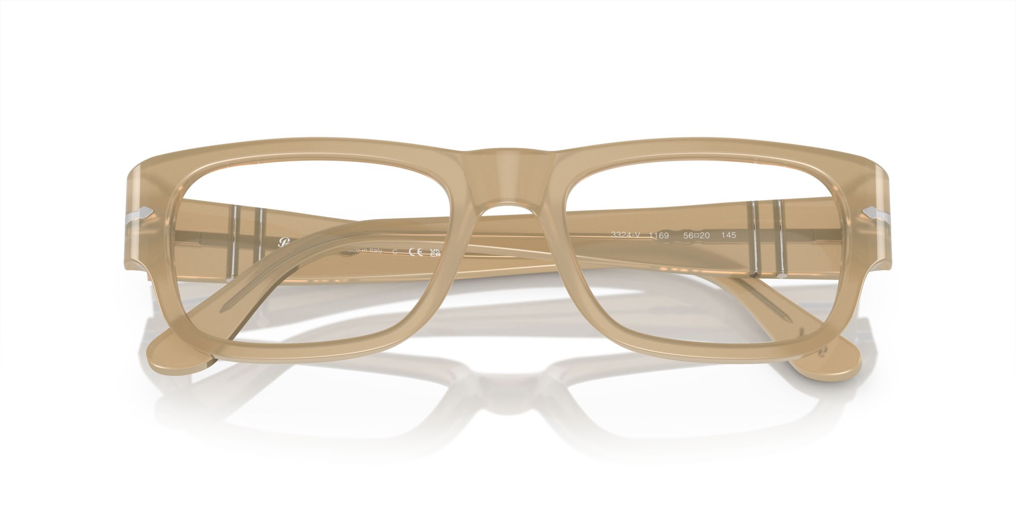 Occhiali da vista Persol PO 3324V (1169) colore beige opalino forma quadrato lenti lente demo