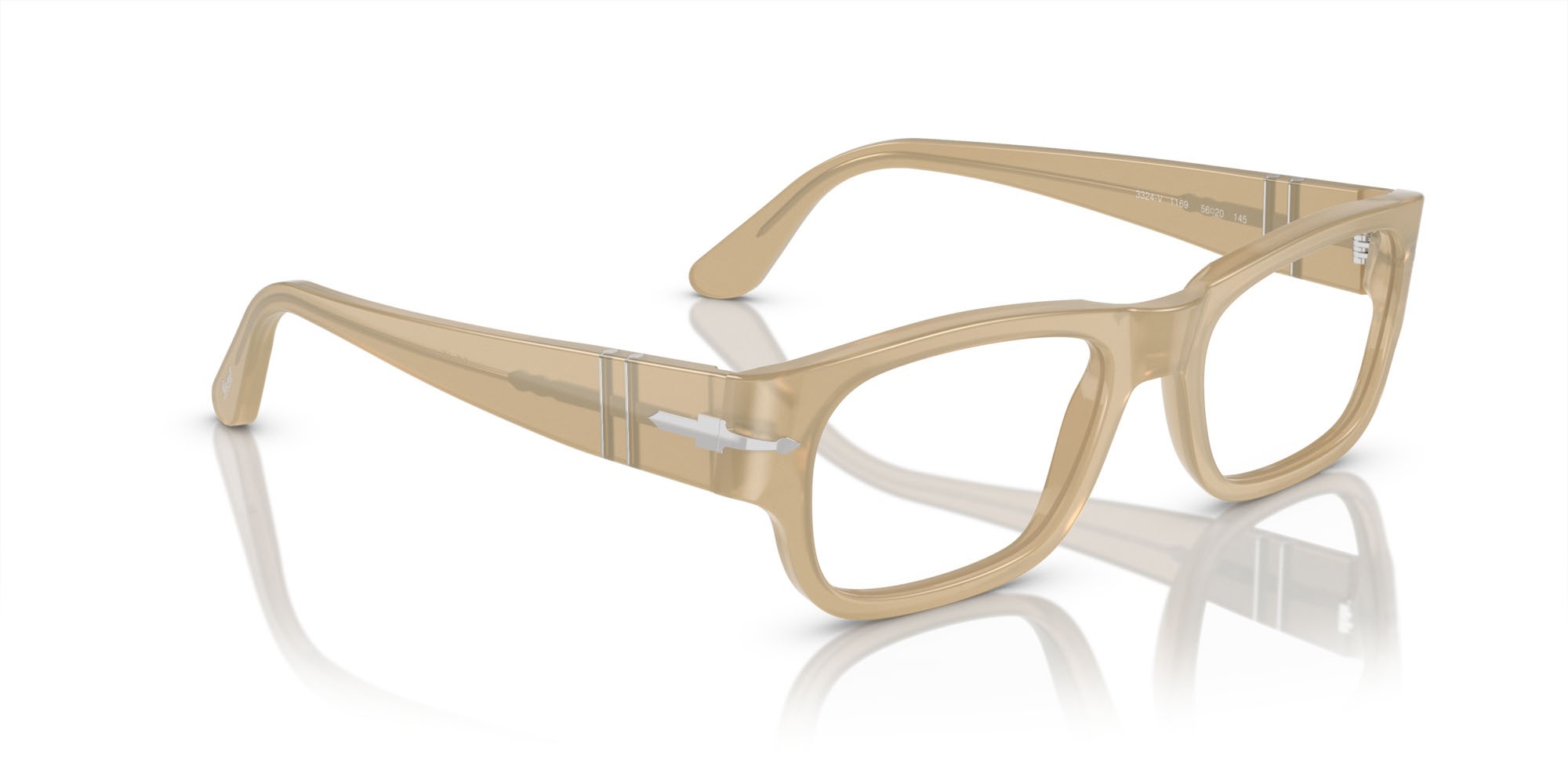 Occhiali da vista Persol PO 3324V (1169) colore beige opalino forma quadrato lenti lente demo