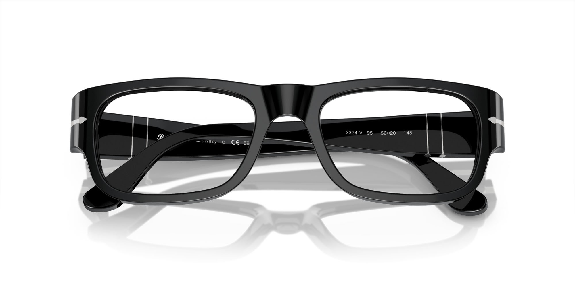 Eyeglasses Persol PO 3324V (95) color nero shape square lenses lente demo
