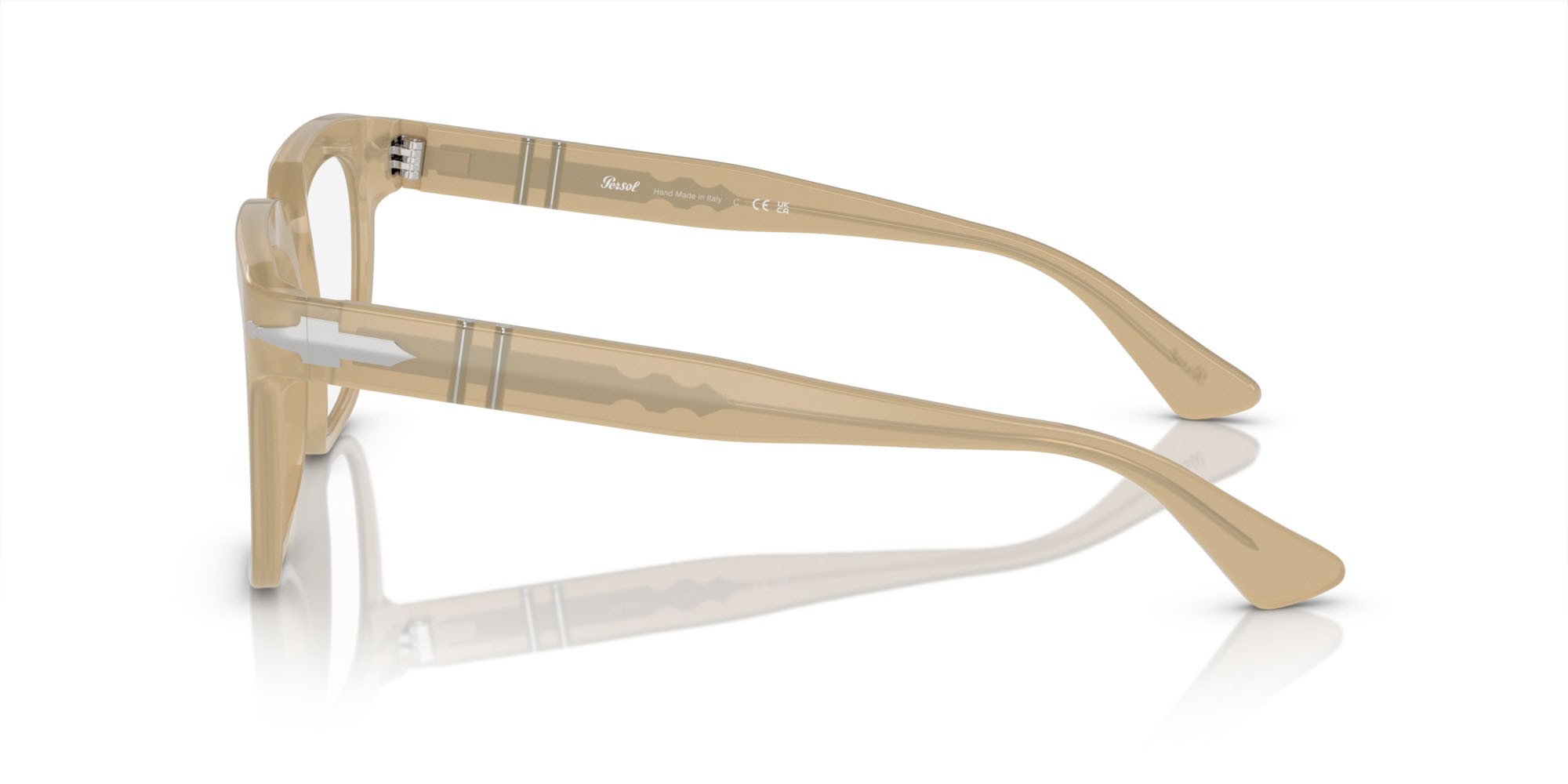 Occhiali da vista Persol PO 3325V (1169) colore beige opalino forma quadrato lenti trasparente