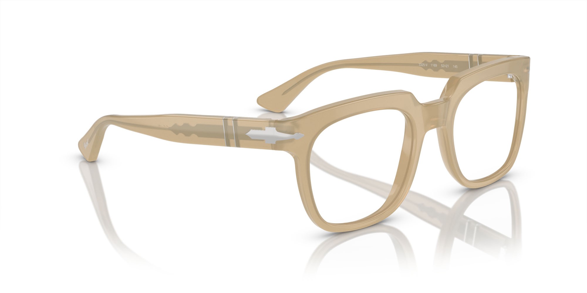 Occhiali da vista Persol PO 3325V (1169) colore beige opalino forma quadrato lenti trasparente