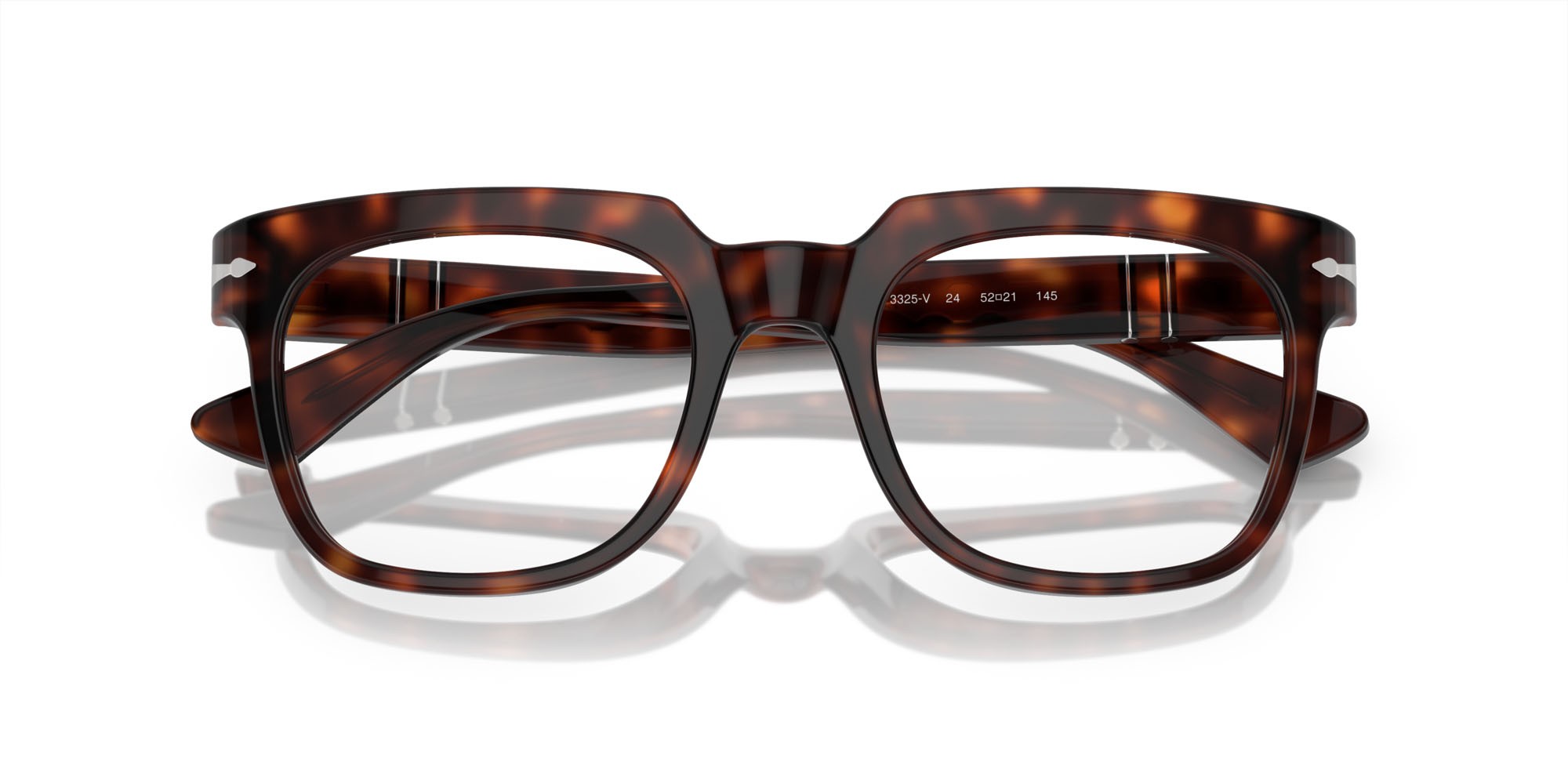 Eyeglasses Persol PO 3325V (24) color havana shape square lenses trasparente