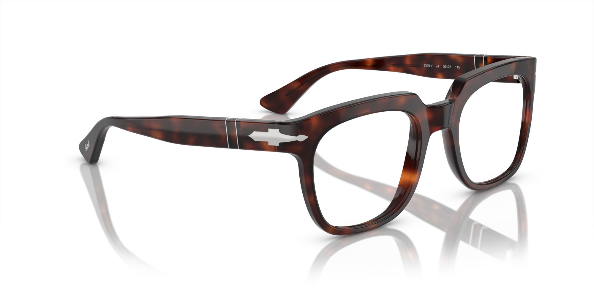 Eyeglasses Persol PO 3325V (24) color havana shape square lenses trasparente