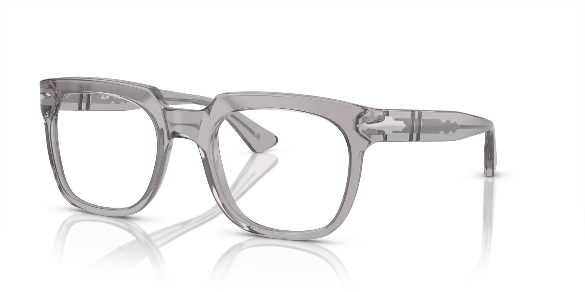 Brillen Persol PO 3325V (309) farbe grigio trasparente form quadratisch gläser trasparente