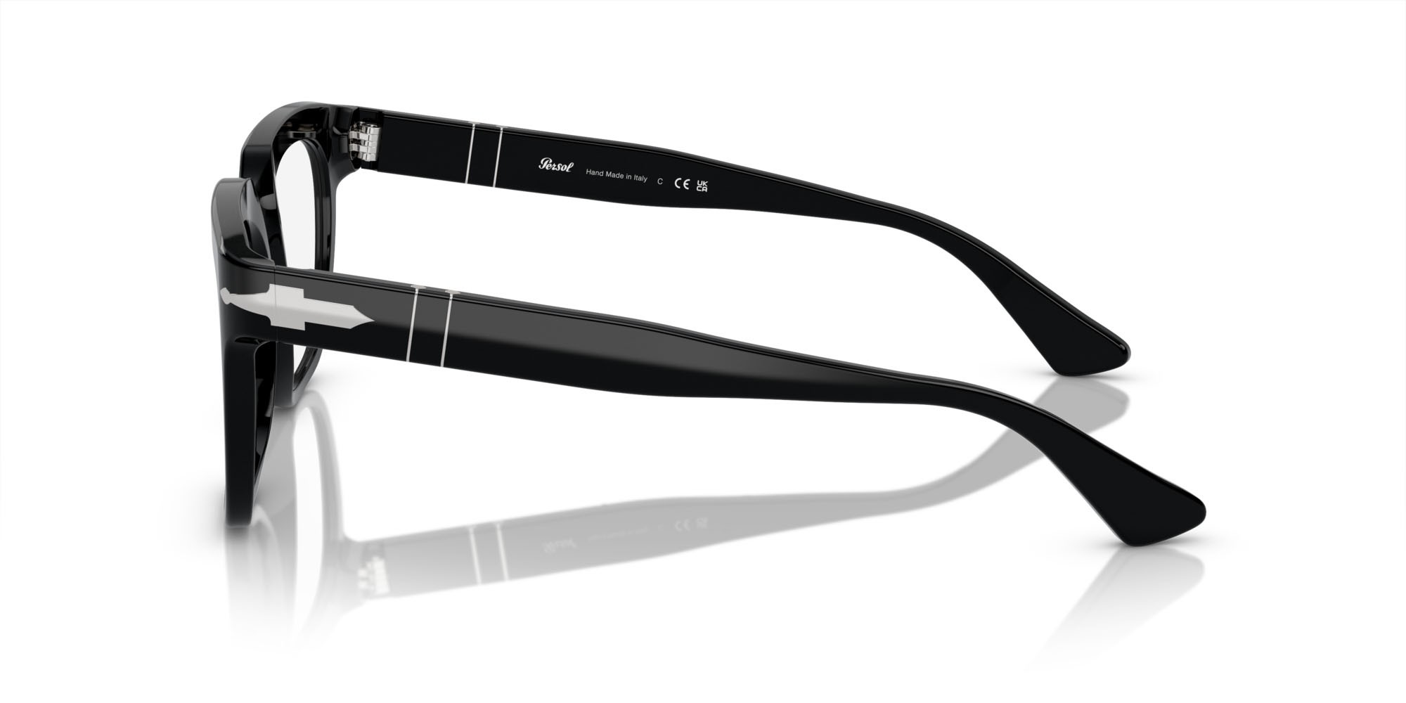Occhiali da vista Persol PO 3325V (95) colore nero forma quadrato lenti trasparente