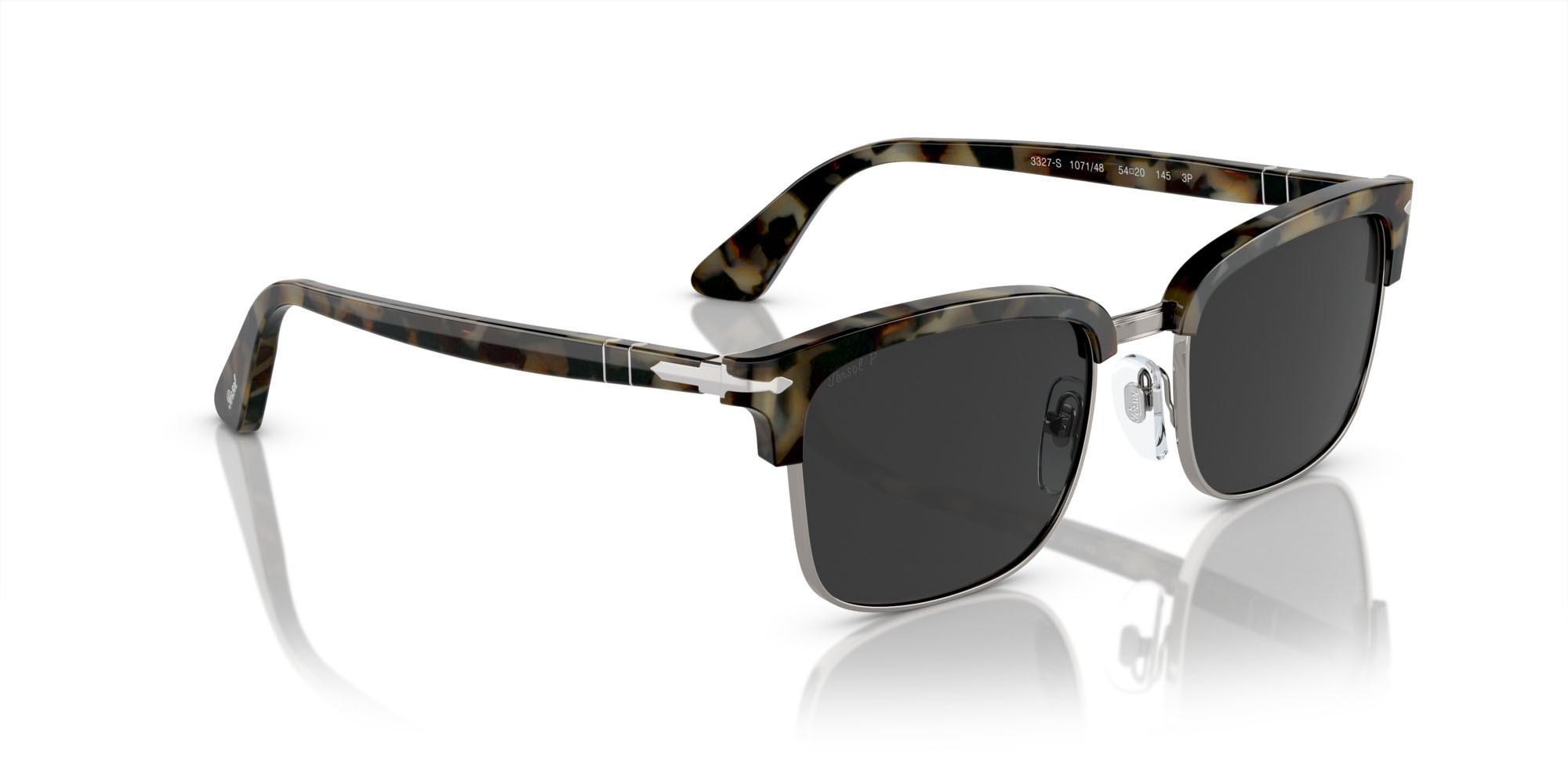 Sunglasses Persol PO 3327S (107148) color tartarugato marrone shape rectangle lenses polar nera