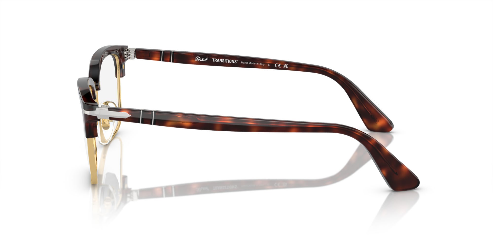 Occhiali da sole Persol PO 3327S (24/GJ) colore havana forma rettangolare lenti transitions 8 verde