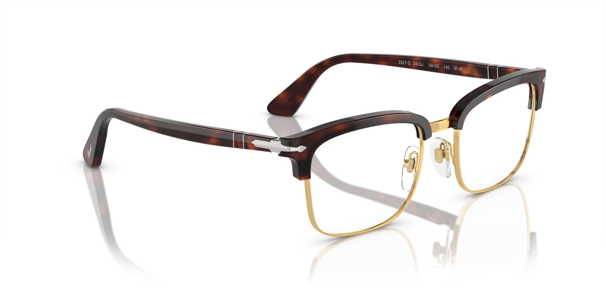 Occhiali da sole Persol PO 3327S (24/GJ) colore havana forma rettangolare lenti transitions 8 verde