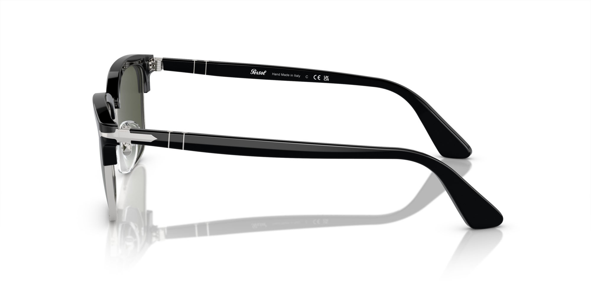 Occhiali da sole Persol PO 3327S (95/31) colore nero forma rettangolare lenti verde