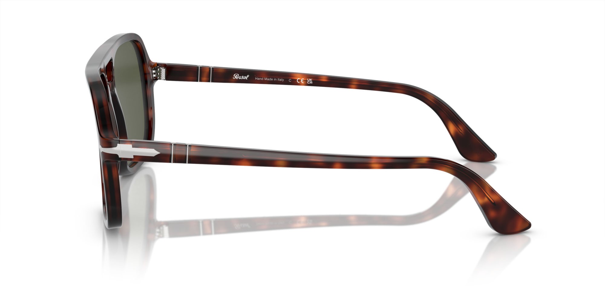 Occhiali da sole Persol PO 3328S (24/31) colore havana forma aviator lenti verde