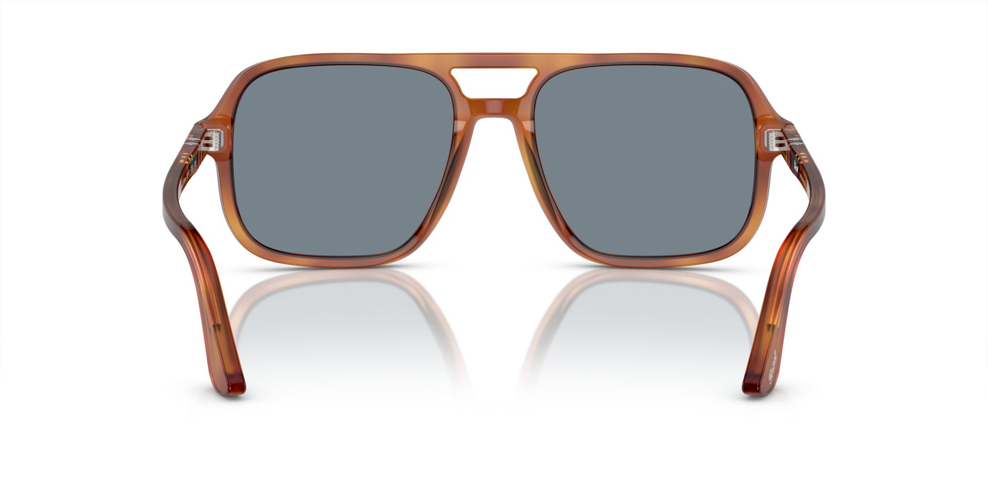 Occhiali da sole Persol PO 3328S (96/56) colore terra di siena forma aviator lenti azzurro