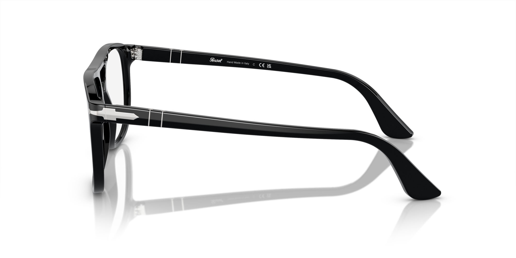 Eyeglasses Persol Greta PO 3329V (95) color nero shape aviator lenses trasparente