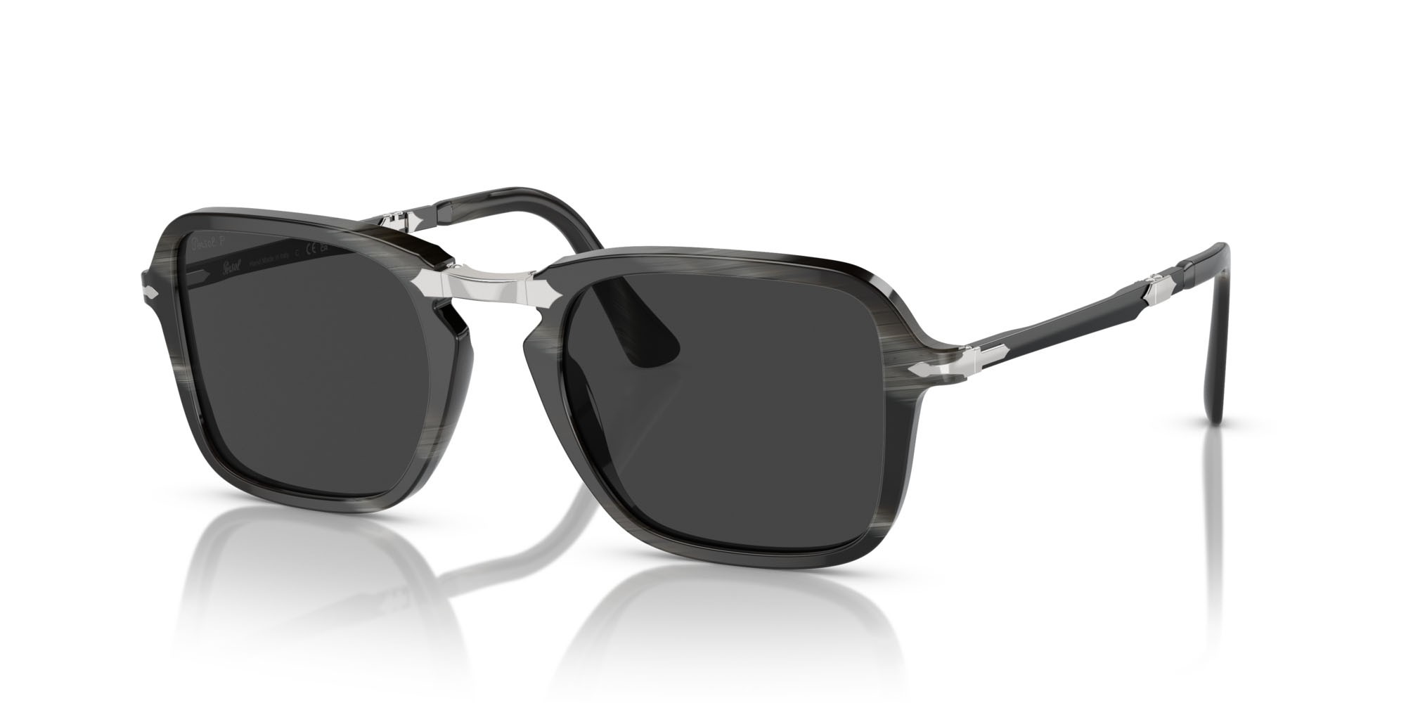 Occhiali da sole Persol PO 3330S (119948) colore corno nero forma rettangolare lenti polar nera