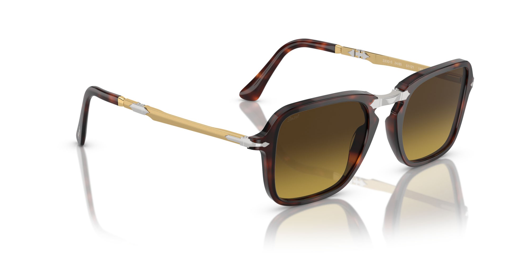 Sonnenbrillen Persol PO 3330S (24/85) farbe havana form rechteckig gläser marrone sfumato