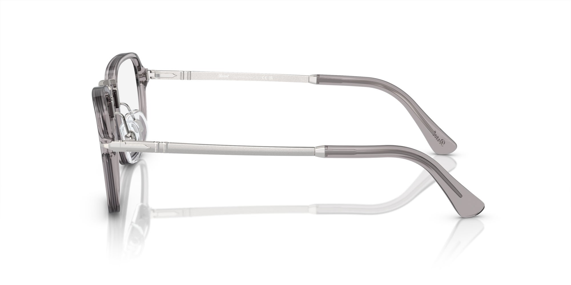 Eyeglasses Persol PO 3331V (309) color grigio trasparente shape rectangle lenses trasparente