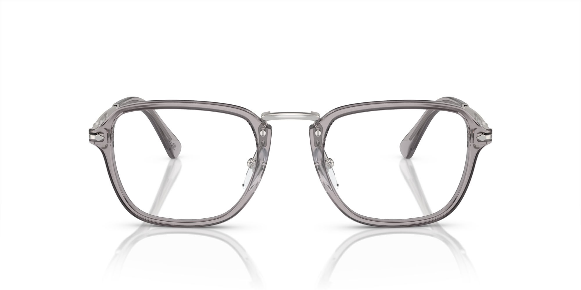 Eyeglasses Persol PO 3331V (309) color grigio trasparente shape rectangle lenses trasparente