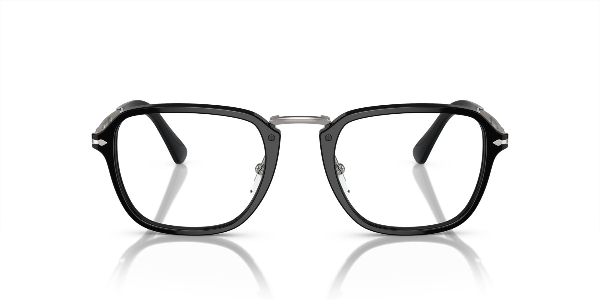 Eyeglasses Persol PO 3331V (95) color nero shape rectangle lenses trasparente