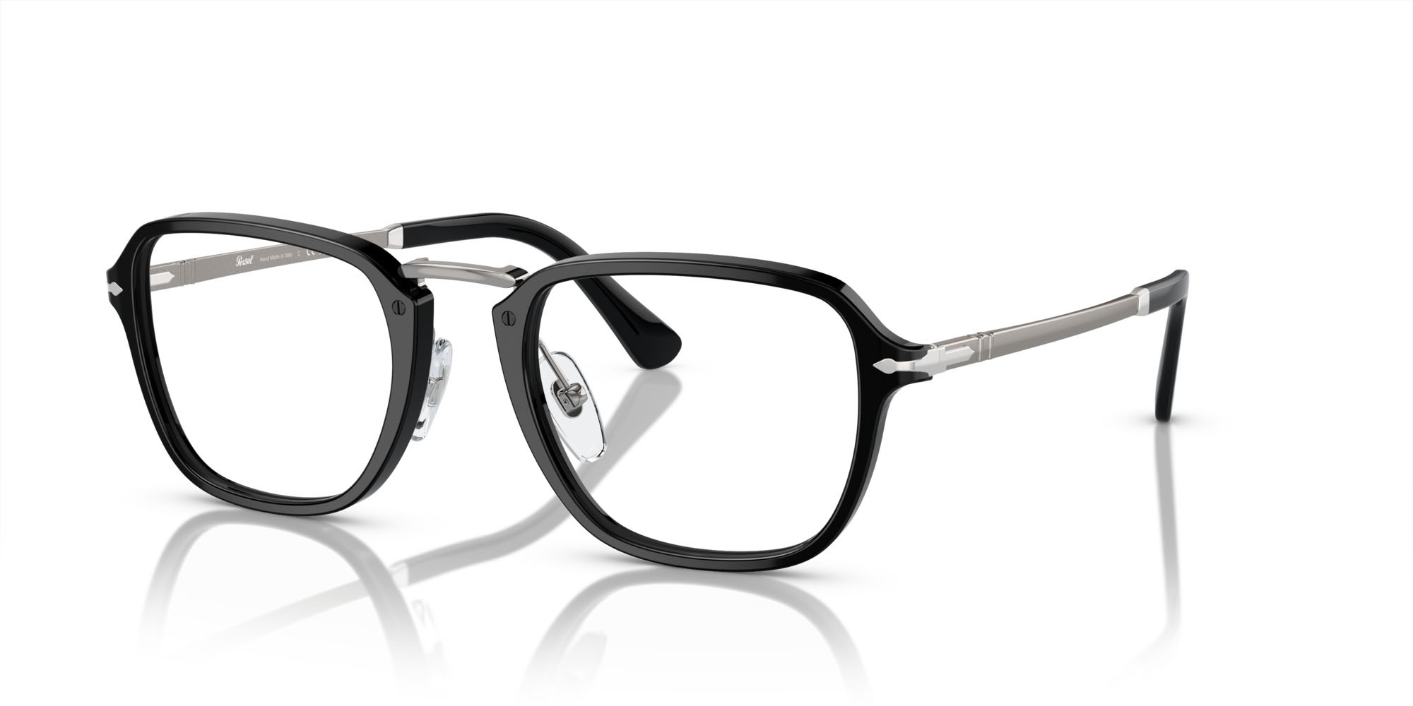 Eyeglasses Persol PO 3331V (95) color nero shape rectangle lenses trasparente