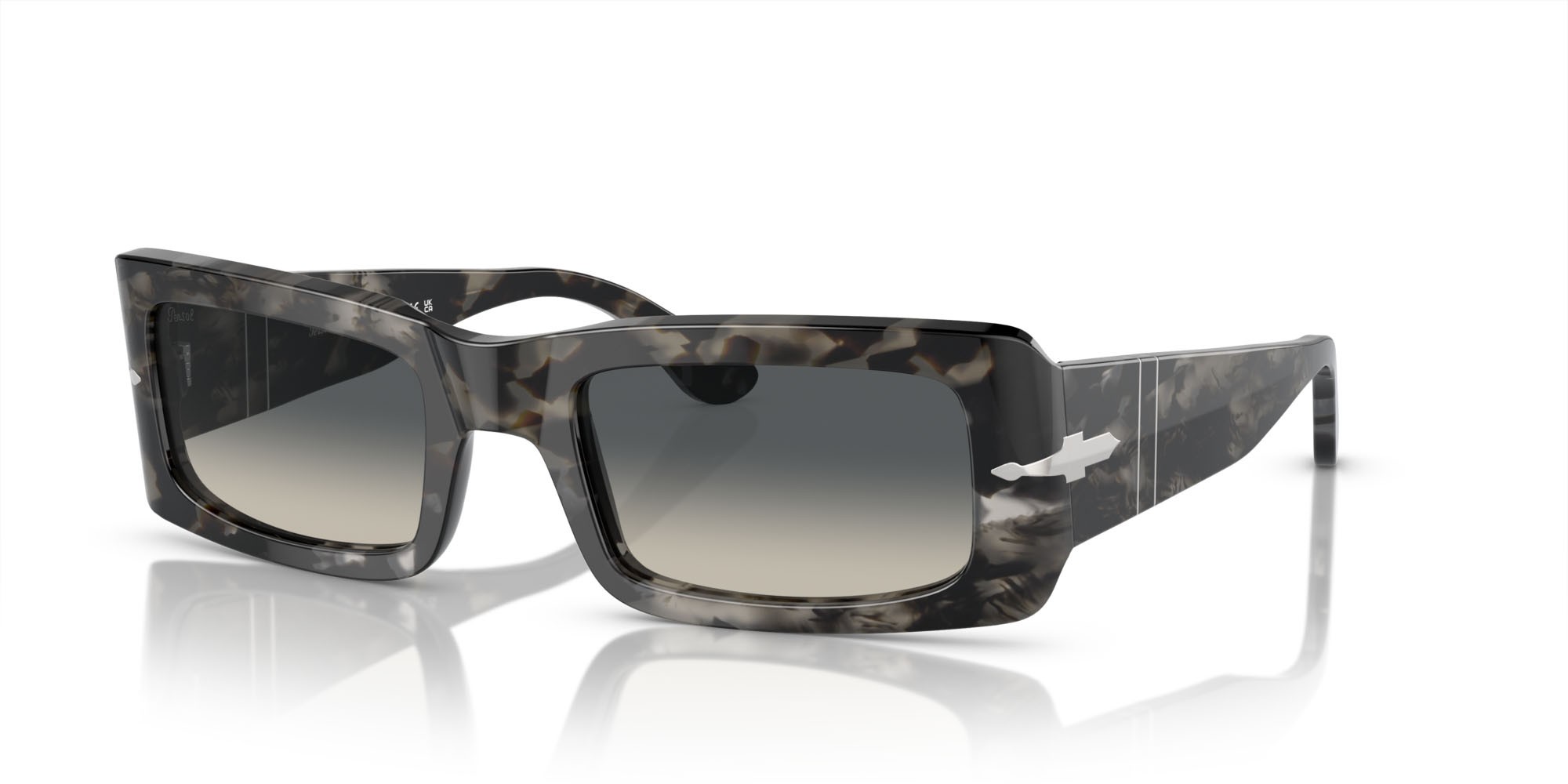 Occhiali da sole Persol Francis PO 3332S (108071) colore grigio tartarugato forma rettangolare lenti grigio chiaro sfumato grigio scuro