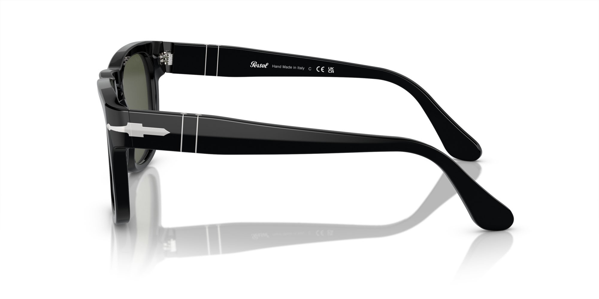 Occhiali da sole Persol Elio PO 3333S (95/31) colore nero forma quadrato lenti verde